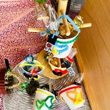 義理チョコのラッピング編んじゃいました(*^◯^*)