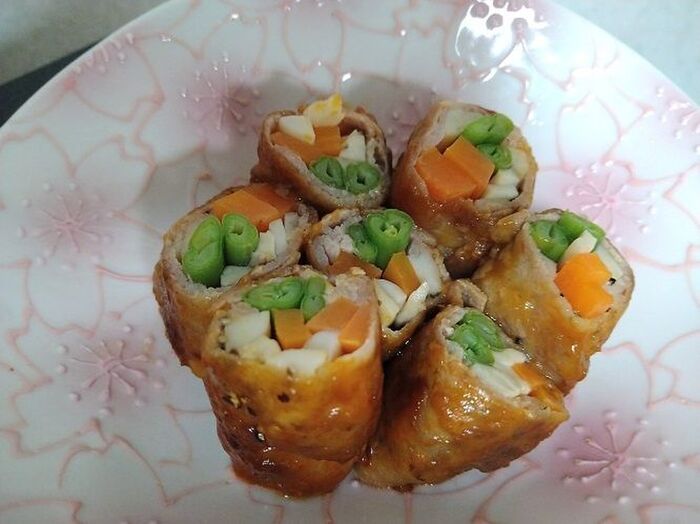 野菜肉巻き、ポン酢でアレンジソース