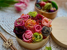 ハートはないけれど感謝を込めてボックスフラワー風バレンタイン弁当!