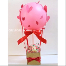 風船と牛乳パックで気球風ラッピング♡