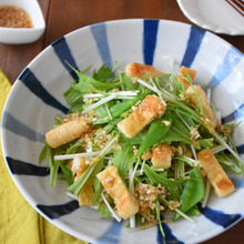 冬野菜でミニおかず!水菜と油揚げの香味サラダ