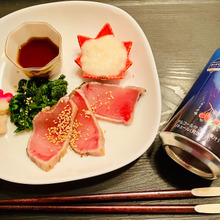 ひと工夫🎶長芋ポン酢で鰹のたたき