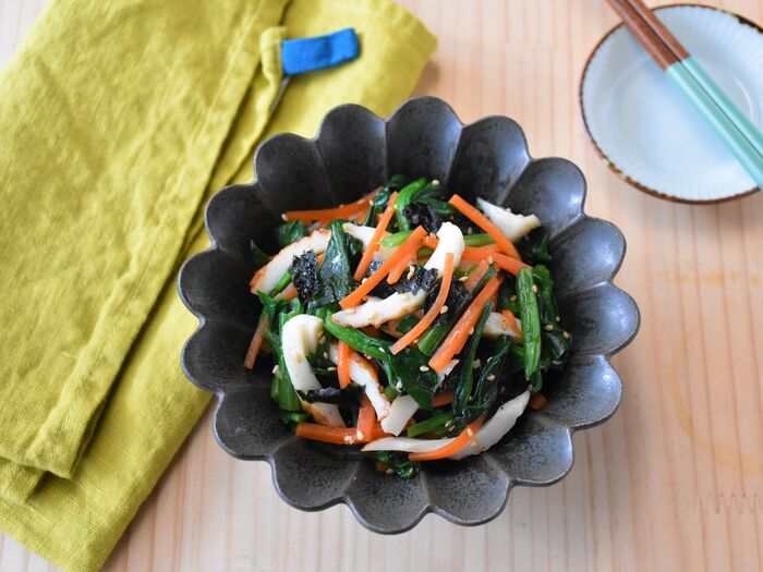 調味料と野菜を和えたら完成です!