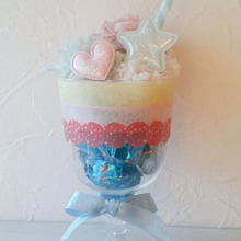 【アイス部分はヘアアクセに!】パフェ風友チョコラッピング