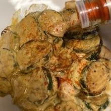 チキンとズッキーニのカレマヨ炒め♪