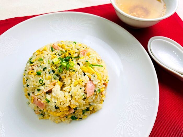 【ハムたまごチャーハン】便利な野菜だし使用!