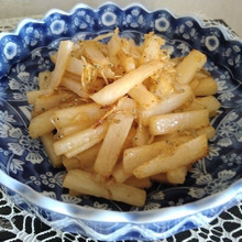 長いもとカリカリチリメンジャコの醤油炒め