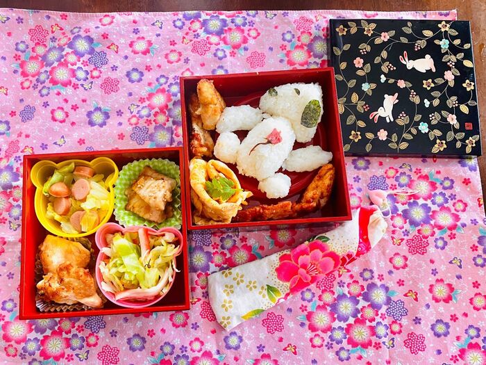 スヌーピーで春はあけぼの弁当!食品15品目以上は使ってますよ(⌒▽⌒)