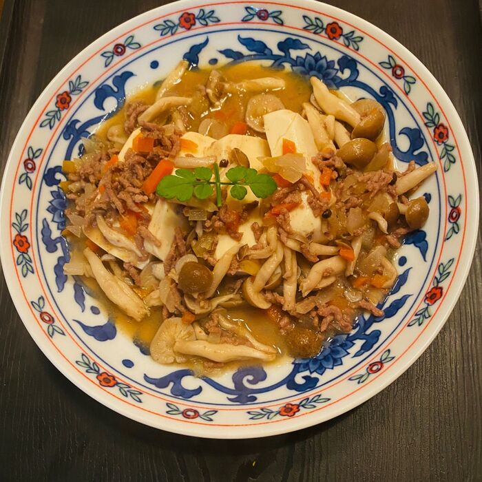 お手軽で、ご飯のおかずに喜ばれますよ〜肉味噌豆腐(*^◯^*)