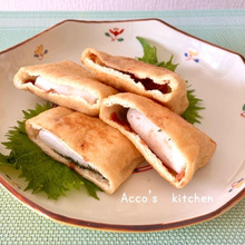 サクサク油揚げがたまらない!梅・シソ・はんぺんのふくさ焼き【居酒屋レシピ】