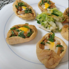 寿司揚げのうずら卵焼き