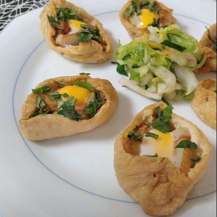 寿司揚げのうずら卵焼き