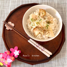 竹の子水煮とベビー帆立de🌸春の炊き込みご飯🌸