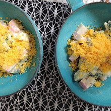 5分待ってね、ミモザサラダができるまで☘