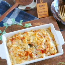 簡単!低糖質!オートミールのホワイトソースで『厚揚げのシーフードグラタン』