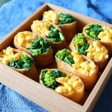 春を感じる♪菜の花入りのいなり寿司