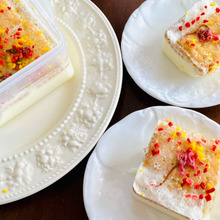 雪解け〜春ミモザ風チーズケーキ(*^◯^*)