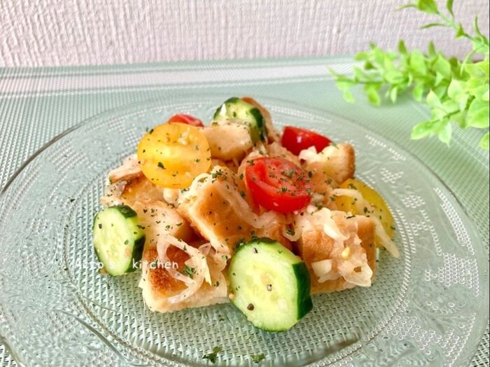 固くなった食パンdeごちそうサラダ♡パンツァネッラ