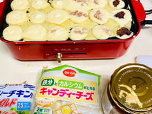 タコ焼きプレートの丁度良い生地の分量!チーズ、ツナ、あんバターの具材DE美味しい〜