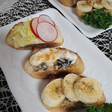 バゲットのオープンサンド3種