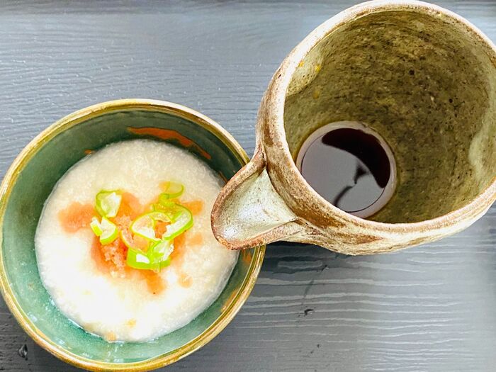 明太子、長芋の和え物!ご飯のお供、晩酌の冷奴にもたまりませんよ〜