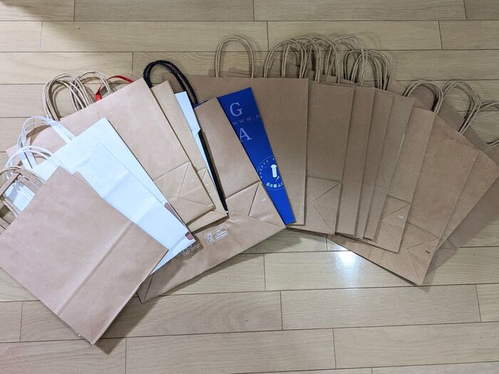 ④大きめサイズの紙袋(チョットした隙間直接収納)