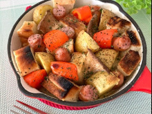 食パンdeボリューム満点ごちそうランチ★新じゃがとウインナーのアヒージョ★