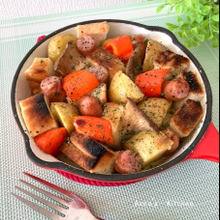 食パンdeボリューム満点ごちそうランチ★新じゃがとウインナーのアヒージョ★