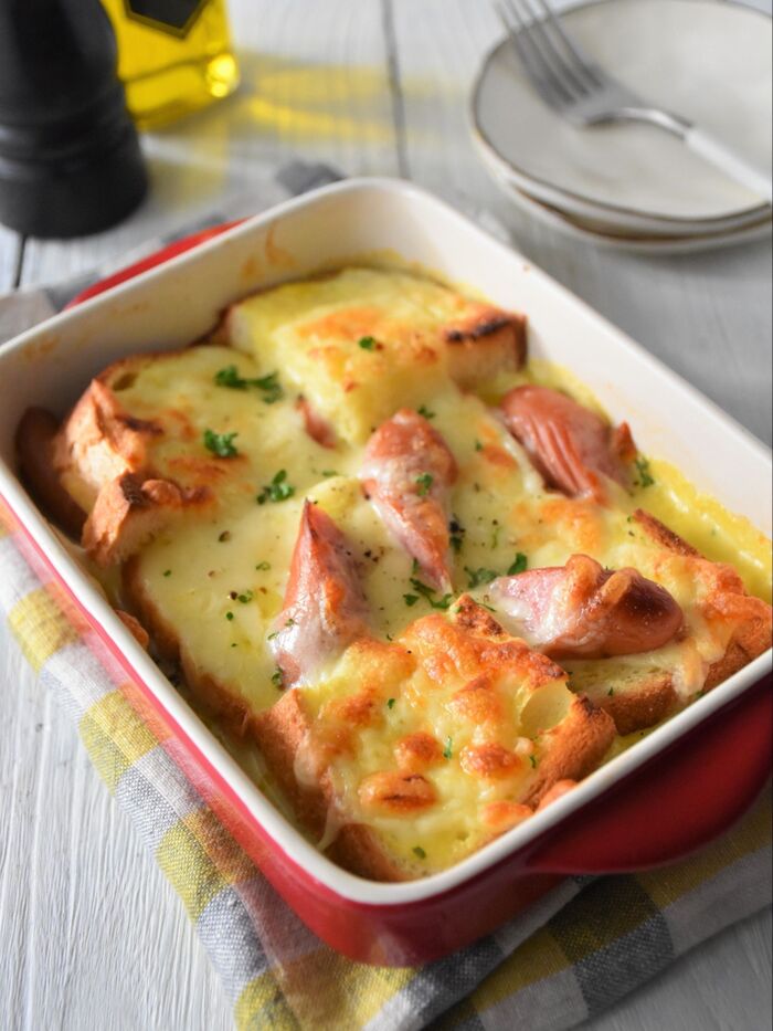 娘に大好評♡即席なのにご馳走感あり!コーンポタージュパングラタン