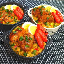 母とムスコのラブラブおソロwith夫弁♪ケチャマス照り焼きチキン乗っけカレーピラフ弁当