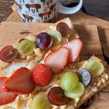 プリンを使って⭐簡単⭐オープンフルーツサンド