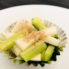 【お弁当】お昼に食べ頃♪長芋ときゅうりのごまポン和え