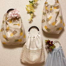 100均ボックスカーテンで、すぐできる!おしゃれなリングハンドルエコバッグ(^○^)