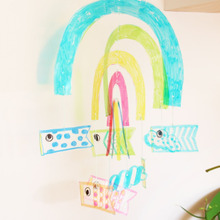 子供の日飾りを手作り♪虹の鯉のぼりサンキャッチャーモビール