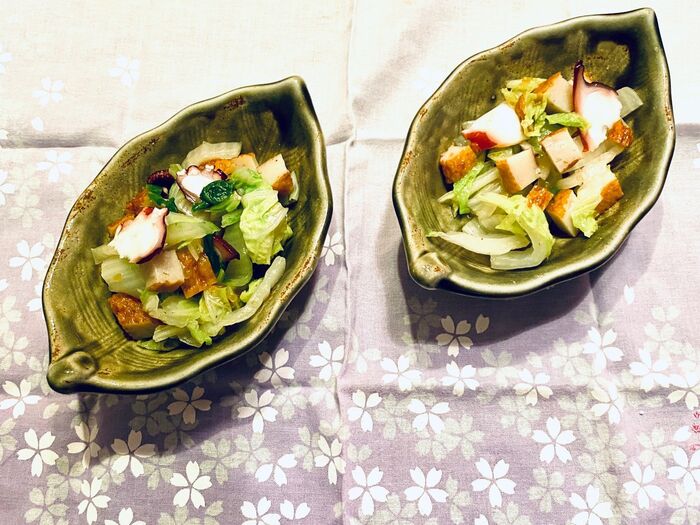 白菜とタコのすりおろし新玉ねぎドレッシング和え\(^o^)/