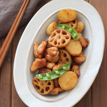 鶏肉と新じゃがれんこんの照り焼き