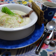 New England clam chowder(クラムチャウダー)が朝ごはんというお話。。。