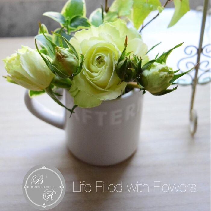 育てている薔薇の枝が折れてしまったら飾ろう♡