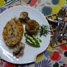 昼に食べても・・・・あさりゾット!!新JAGUARのクリスピーギャレット添え