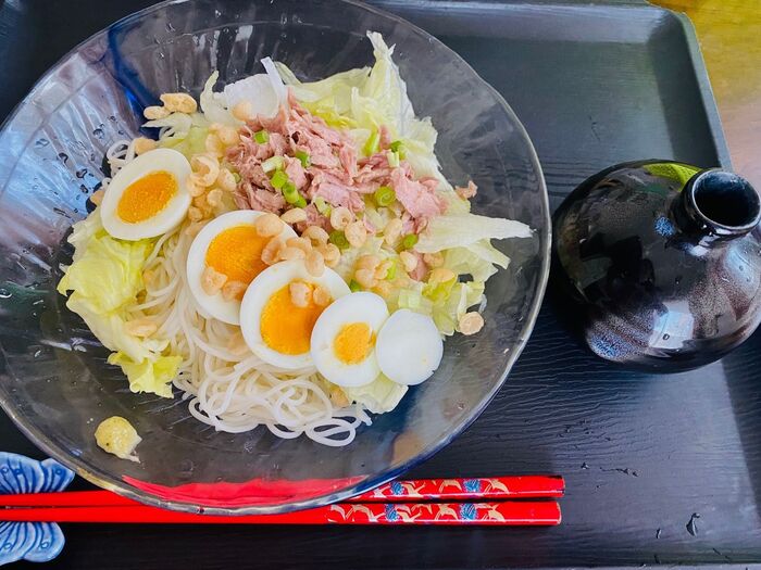 暑くて、面倒なときはこれ!ぶっかけ!ソーメン♪