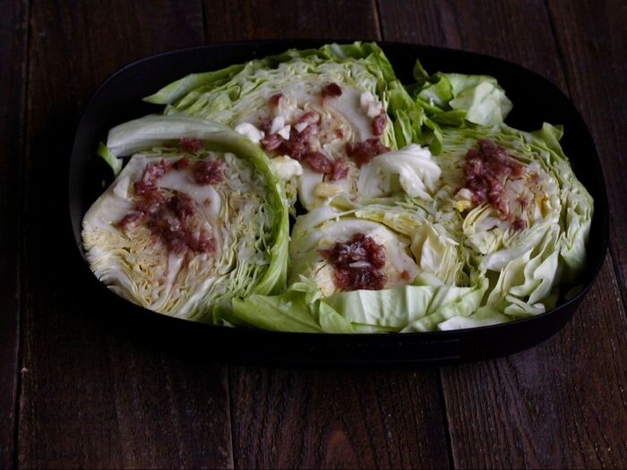 耐熱皿に入れる。