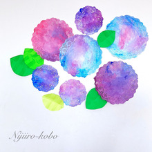 レースペーパーで作る♪爽やかあじさい飾り