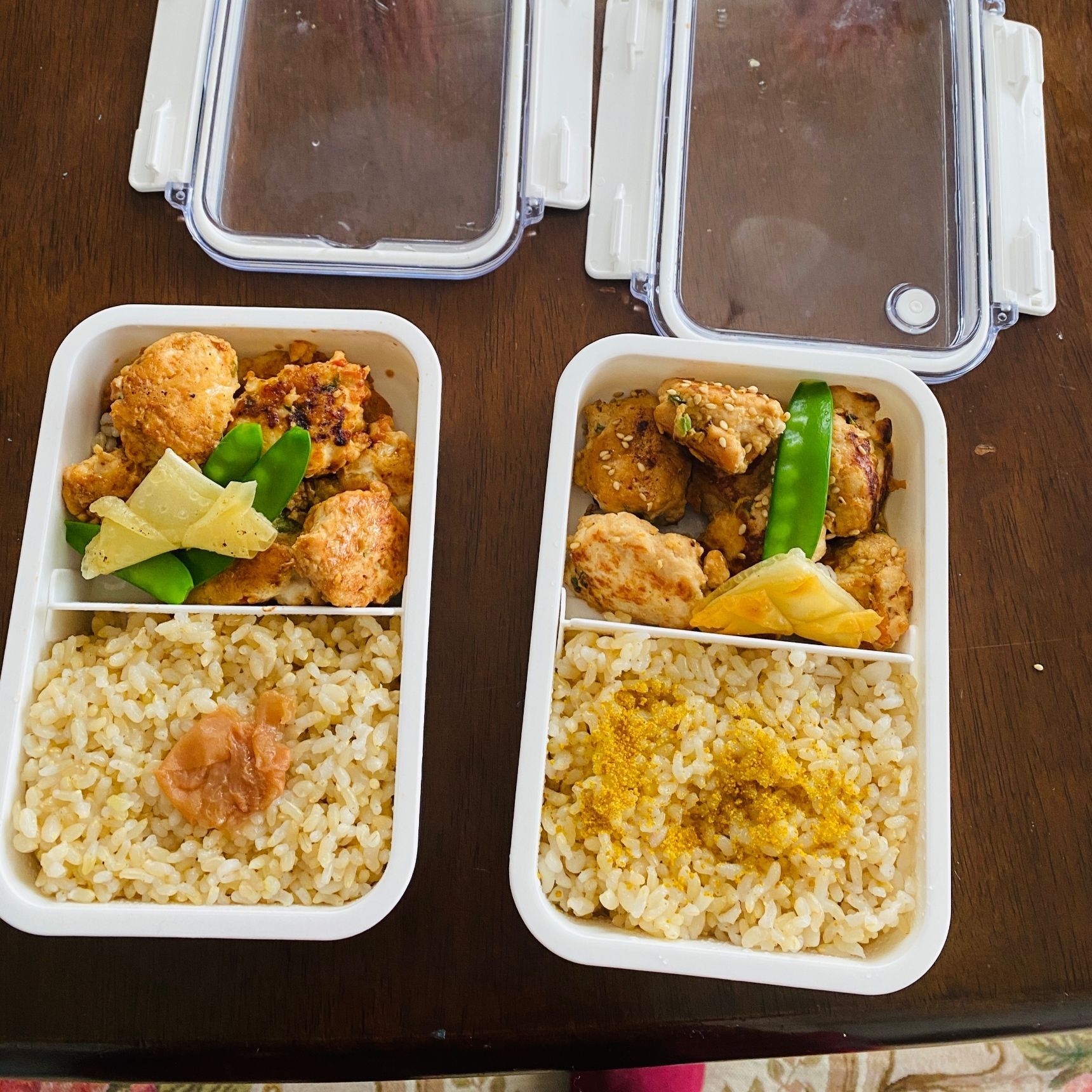 お弁当用のつくねハンバーグも一緒に作りました。