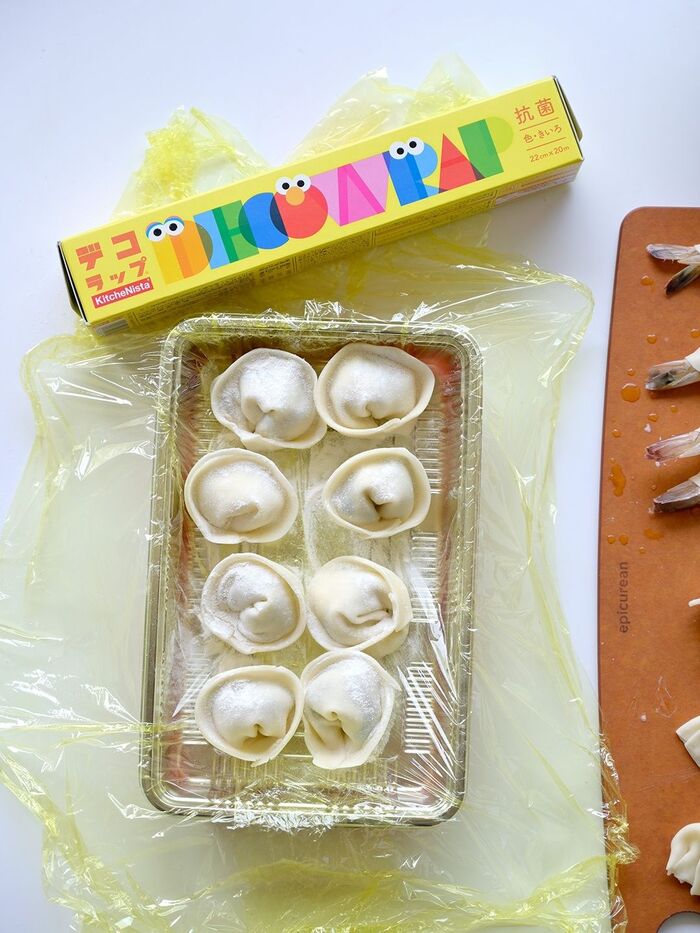 こちらは朝の水餃子スープ用に冷凍作り置き保存しました。