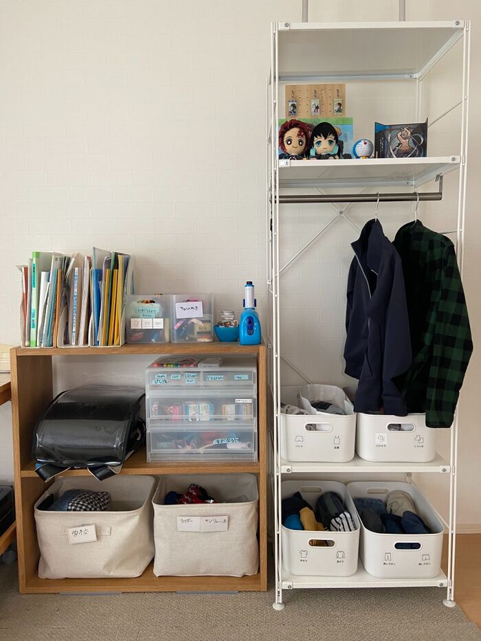 【無印】学用品収納に最適!2種類のシェルフが大活躍