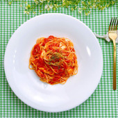 【モッツァレラチーズとトマトソースのパスタ】便利な野菜だし使用!