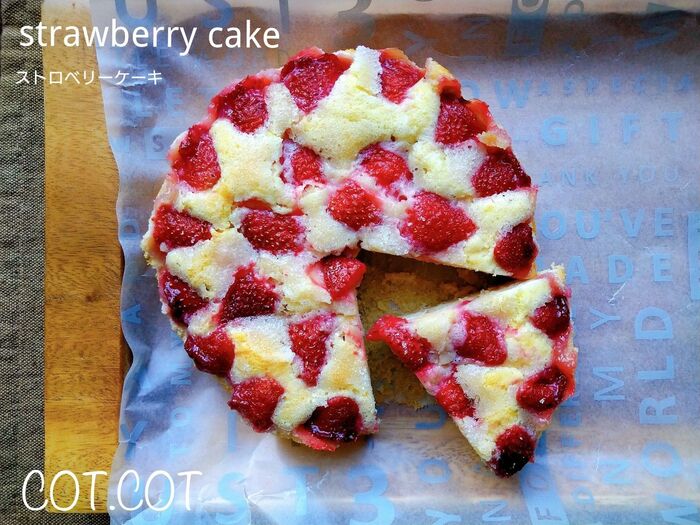 ★表面サクッと中しっとり。ストロベリーケーキ★