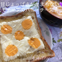 甘じょっぱさがたまらない♡お花モチーフのハニーチーズトースト