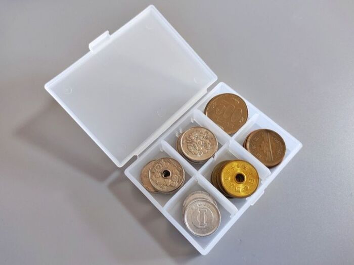6マスでピッタリ分けれる「コインケース」として・・・