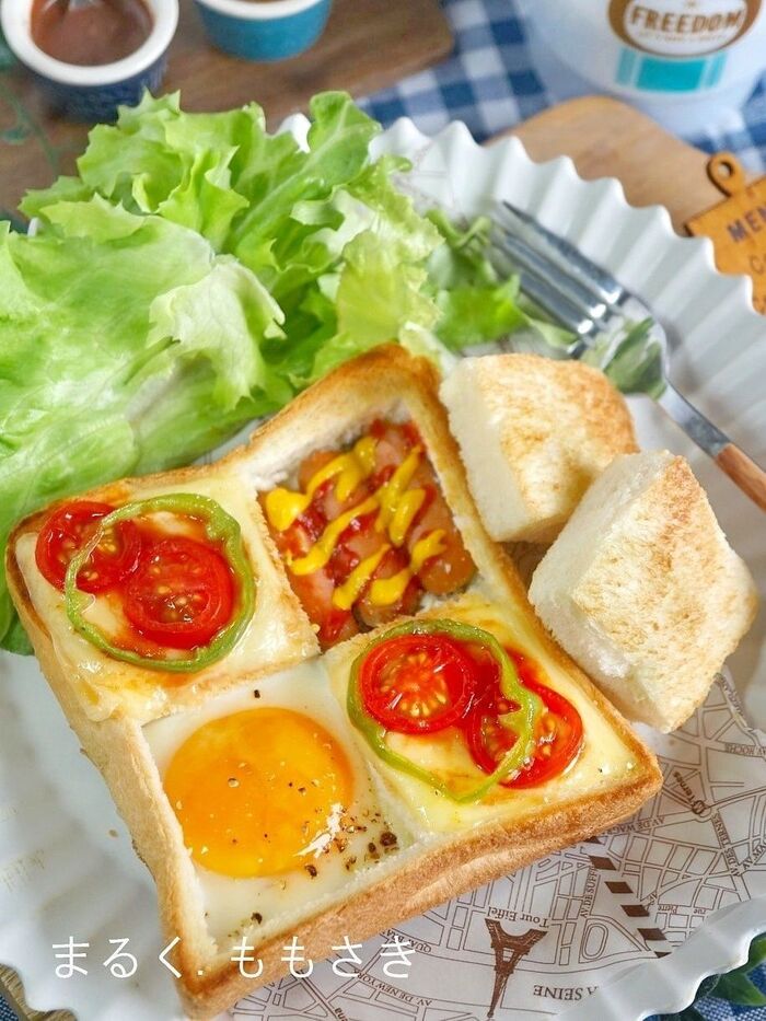 食パン1枚で作る♪幸せ~モーニングパンセット